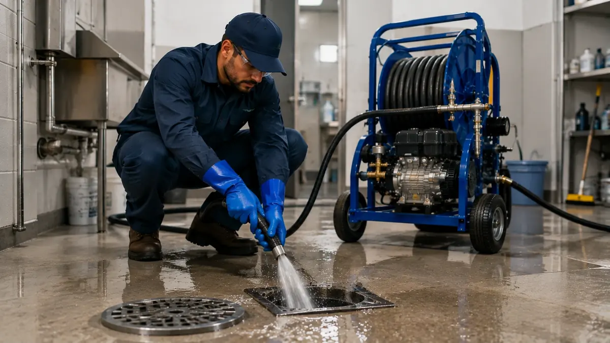 Floor Drain Hydro Jet Cleaning in Chualar